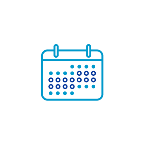 Icon of a calendar planner depicting time-off and flexibility.