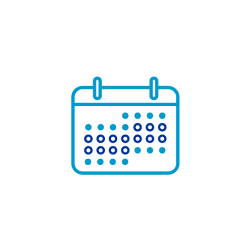 Icon of a calendar planner depicting time-off.