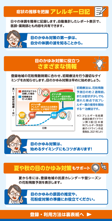 症状の推移を把握 アレルギー日記