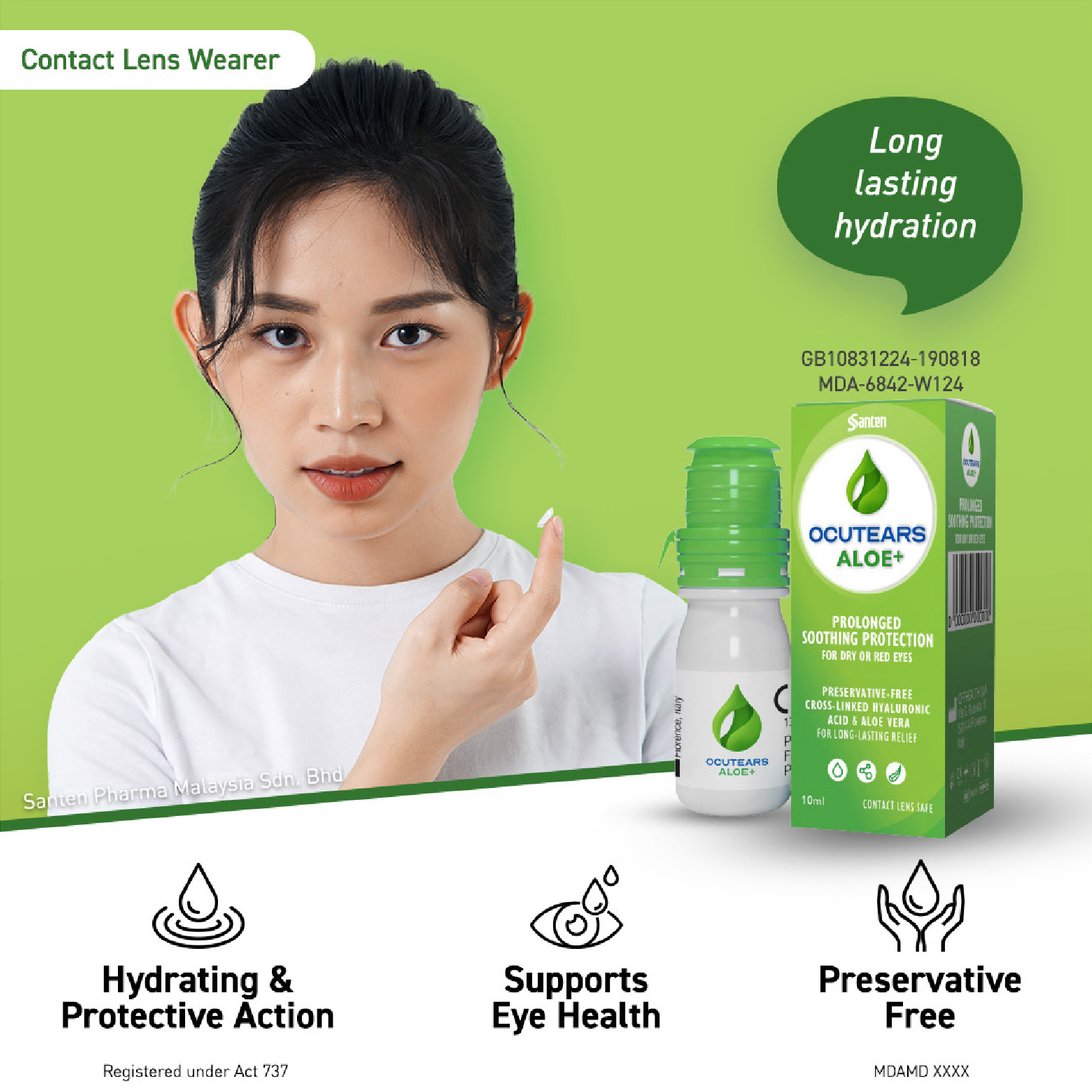 Helps wound healing - Ocutears Aloe + - Post Surgery Aftercare - Hydrating & Protective Action - Supports Eye Health - Preservative Free