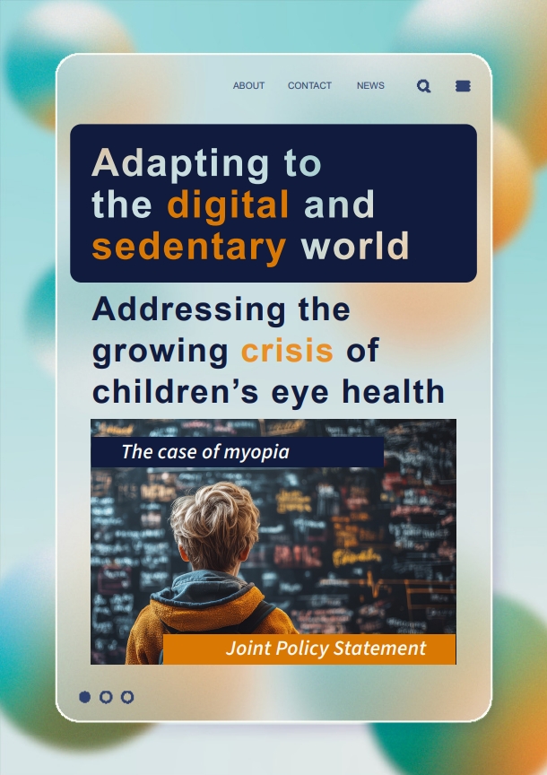 Cover image of the statement “Adapting to the Digital and Sedentary World: Addressing the Growing Crisis of Children’s Eye Health”