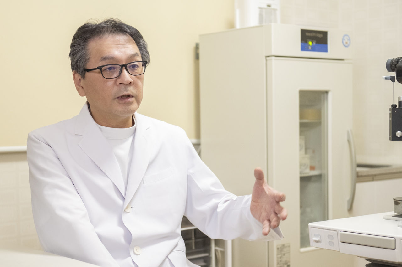 A photo of Dr. Jun Shoji during the interview