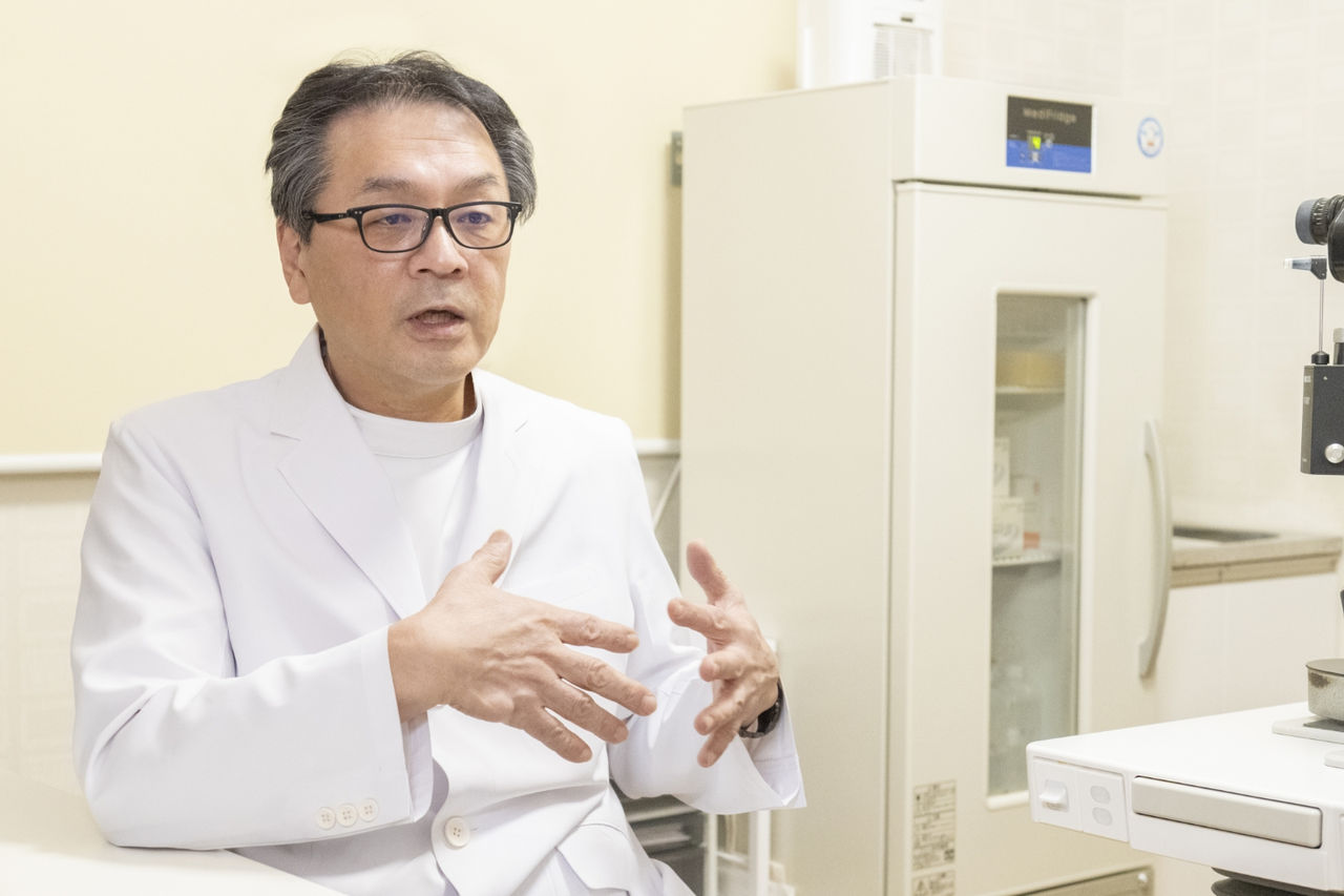 A photo of Dr. Jun Shoji during the interview