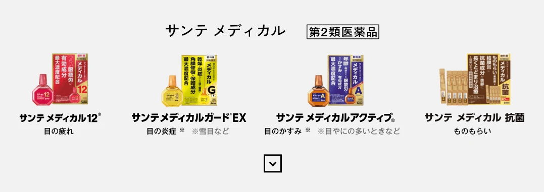 サンテ メディカル 第2類医薬品 サンテ メディカル12 目の疲れ サンテ メディカルガードEX 目の炎症※ ※雪目など サンテ メディカルアクティブ 目のかすみ※ ※目やにの多いときなど サンテ メディカル 抗菌 ものもらい