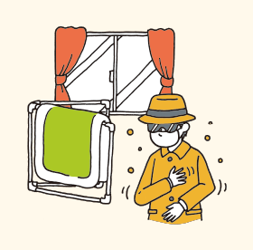 花粉を室内に持ち込まない