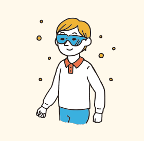 眼鏡などを着用